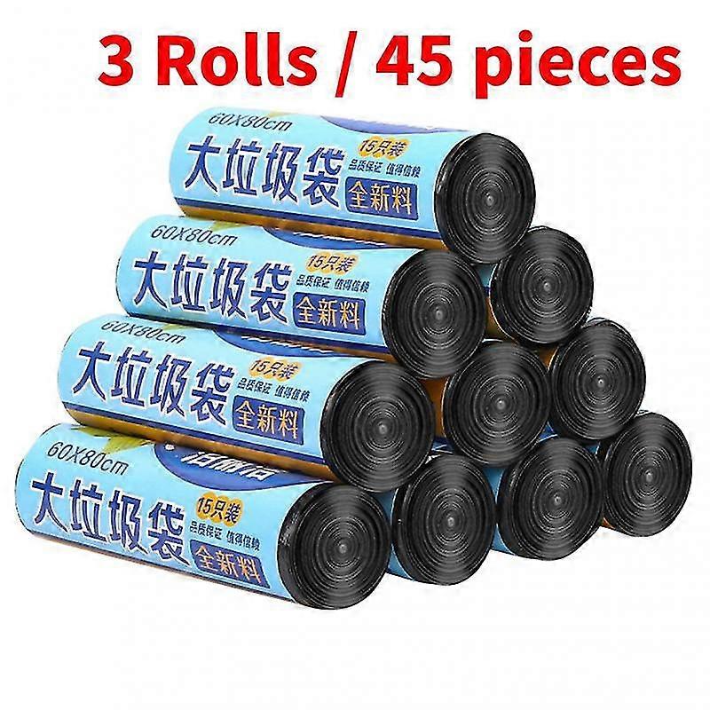3rolls 45pc Extra Large Thickened Trash Bags Waste Cleaning Bag Garbage