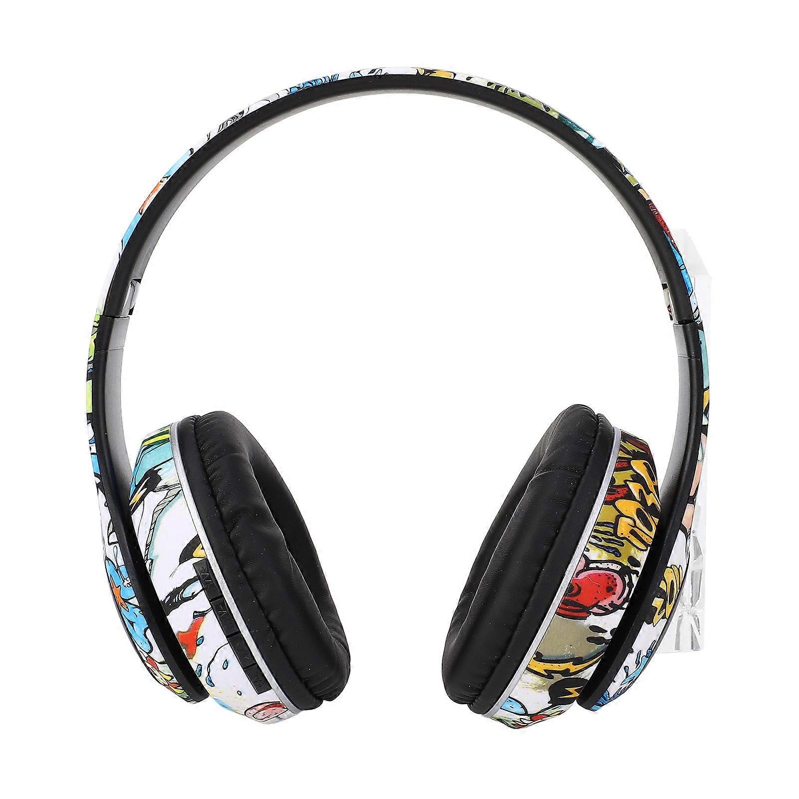 Wireless Bluetooth Headset Multifunctional Noise Reduction Deep Bass Innovative Graffiti Design Bluetooth Headphones