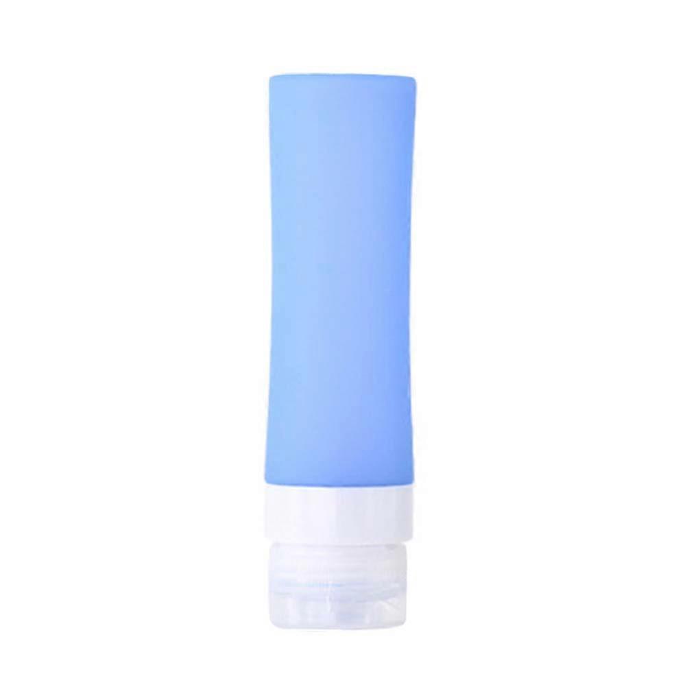 Portable Travel Bottle Soap Dispensers Squeezable Silicone Bottles Countertop Lotion Containers 80ml (Blue)