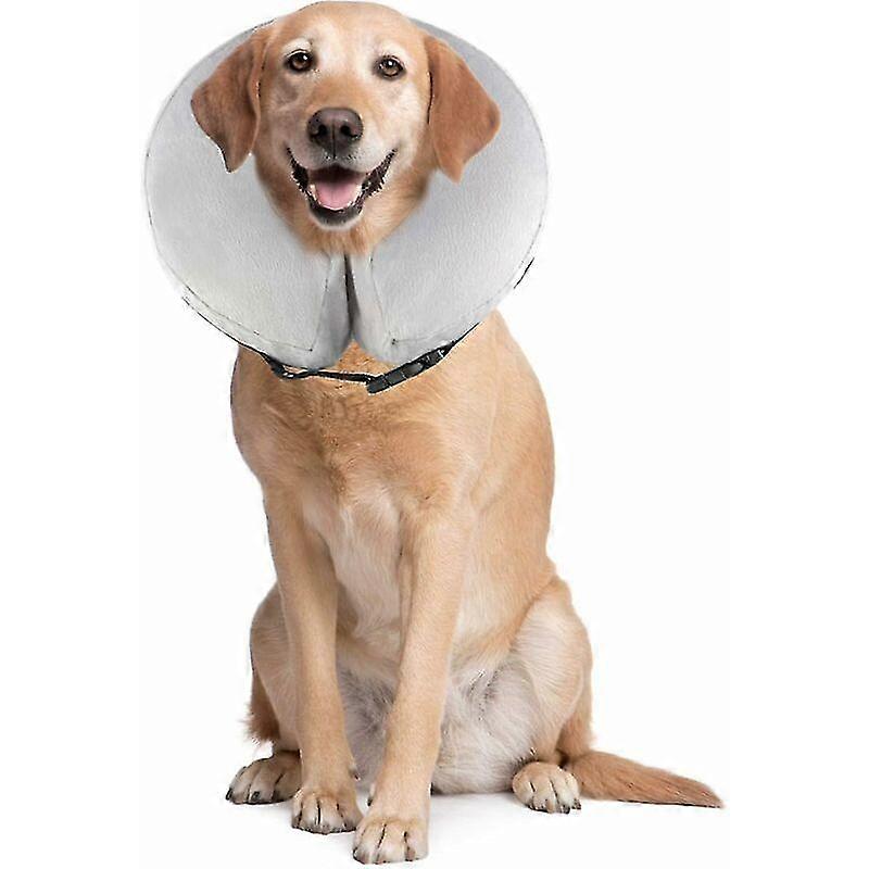 2025 ، طوق استرداد قابل للنفخ طوق واقي مريح للكلاب والقطط ، قابل للتعديل ، قابل للغسل Ps005 L رمادي