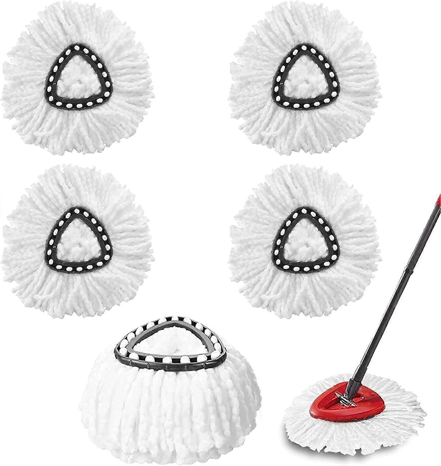 5 Pack Mop Replacement Heads ,Spin Mop Replacement Head Mop Refill Compatible for vileda Triangle Swivel Mops , Microfiber Swivel Mop Refill,Deep Clea