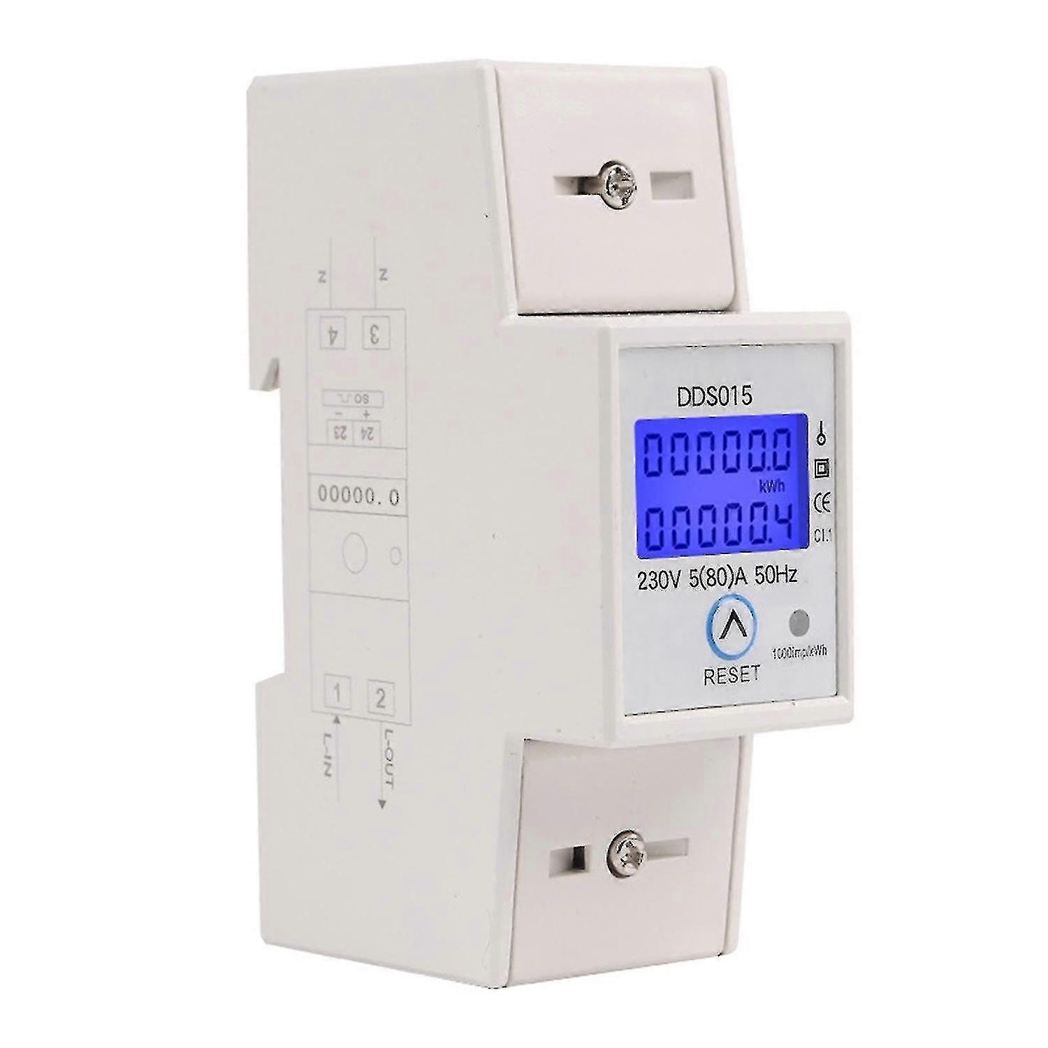 Dds015 230v Kwh Meter Digital Electric Meter Single Phase Lcd Double Display