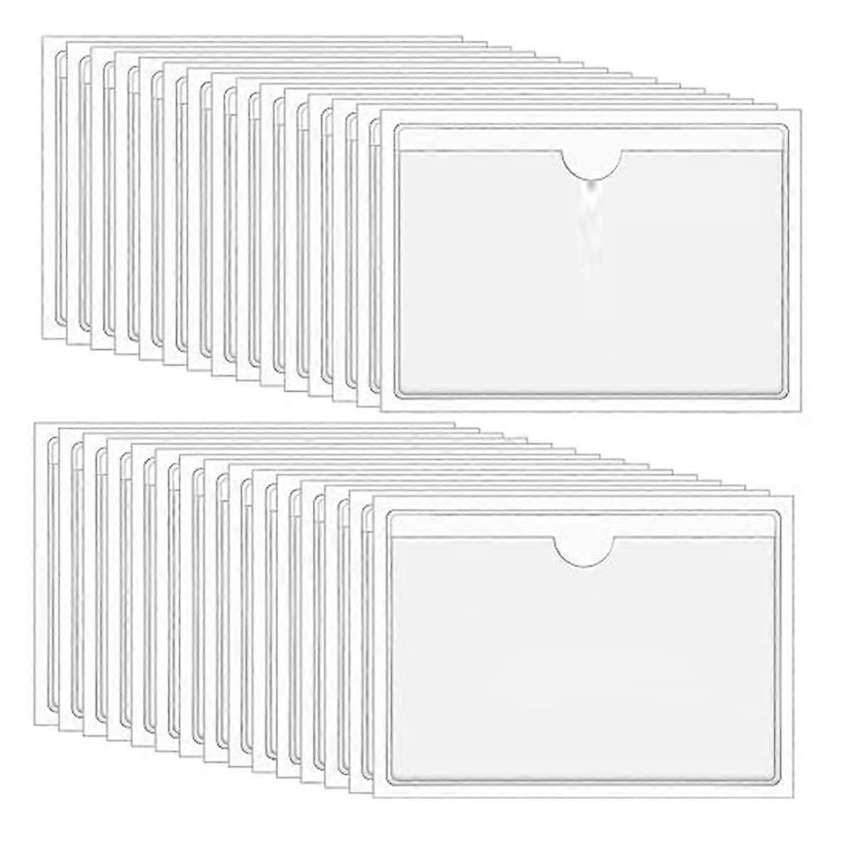 Clear Adhesive Pockets 3X5In Index Card Pockets Sleeves Self Adhesive with Top Loading Label Pocket