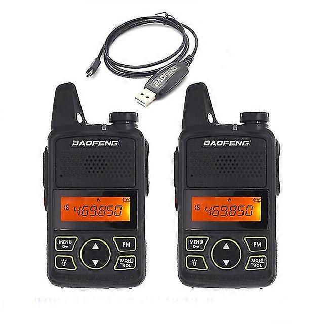2Pcs bf-t1 mini portable two way radio bft1 uhf 400-470mhz 20ch ham fm transceiver walkie talkie with earpiece