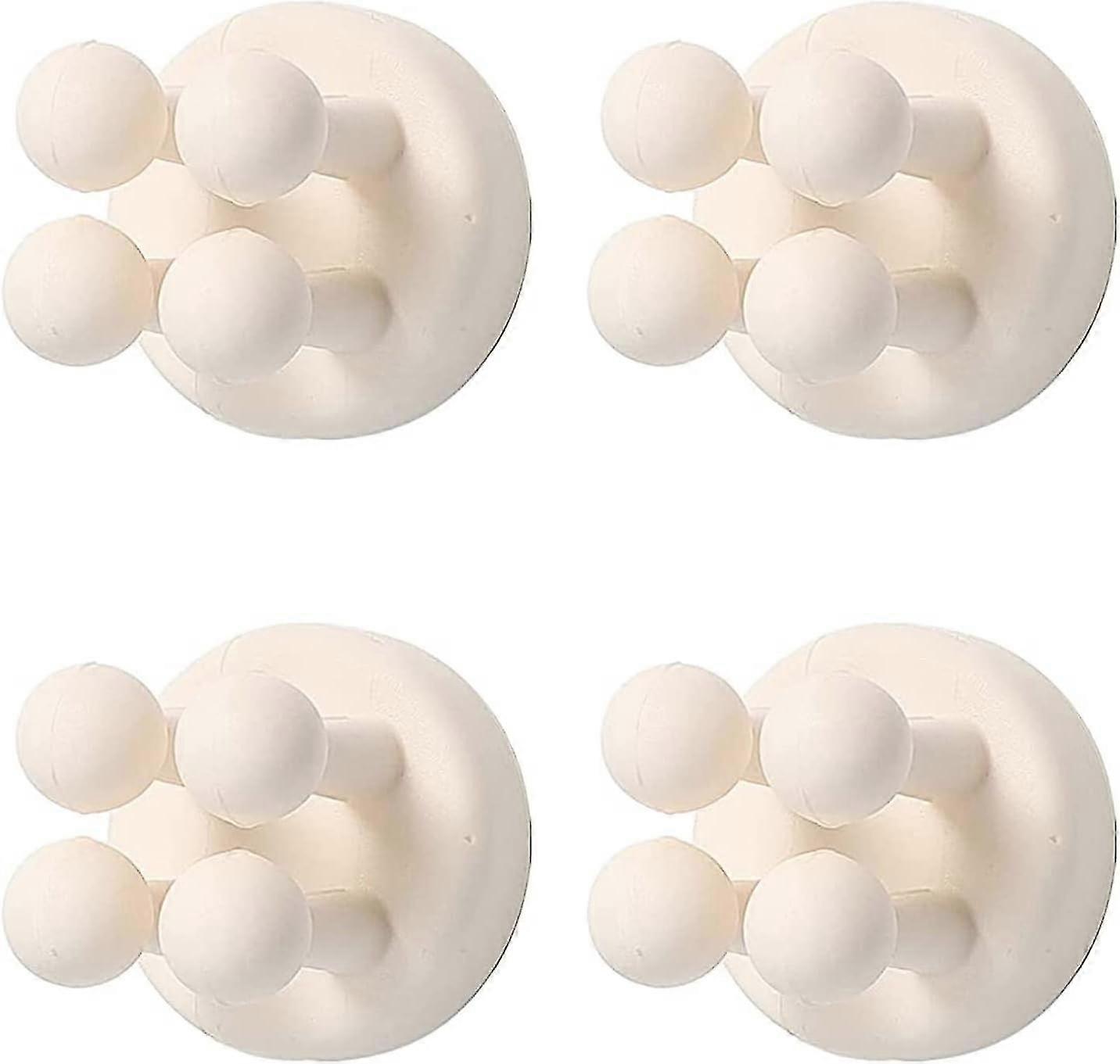 Silicone Toothbrush Holder, Multi-function Waterproof Self Adhesive Wall Hook(white)