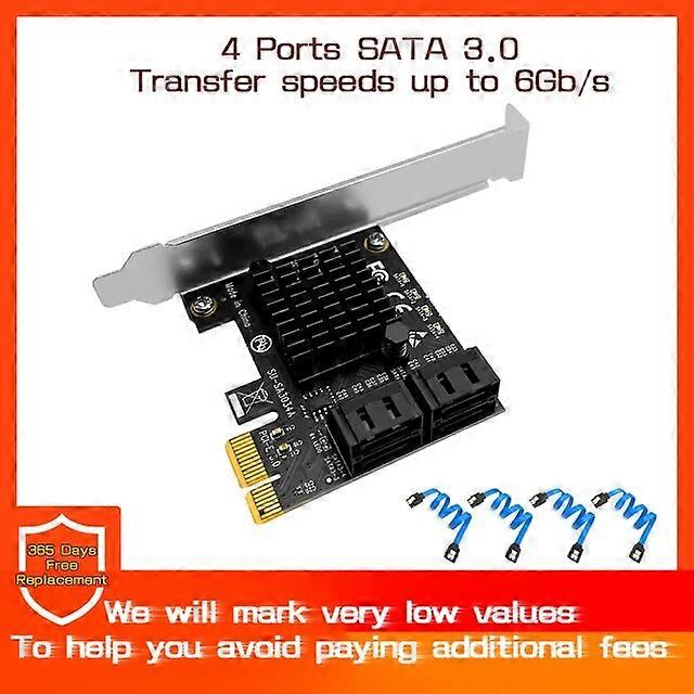 6/4 Port PCIE SATA 3.0 Card PCI Express SATA3 Controller Card 6Gbps Internal Adapter Converter PCI SATA 3.0 Expansion Card Riser