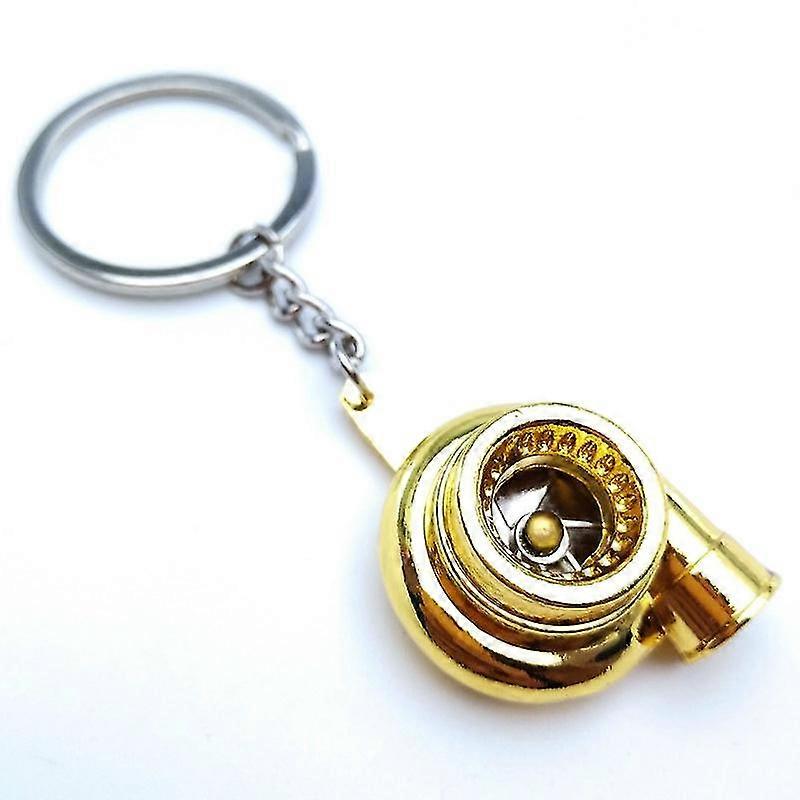 Car Metal Keychain Sound Turbo Key Plain Bearing Spinning Model Turbine Turbo Ring Key Turbo Shaped