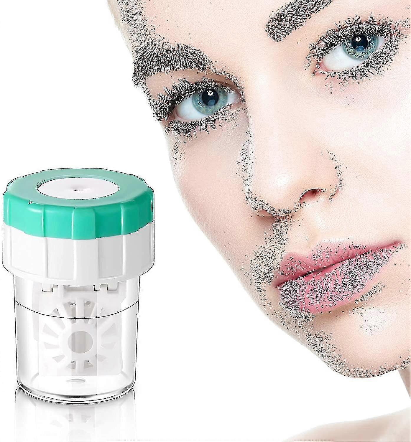 Barrel Contact Lens Case Contact Lens Cleaner Portable Contact Cleaning Container Mini Man