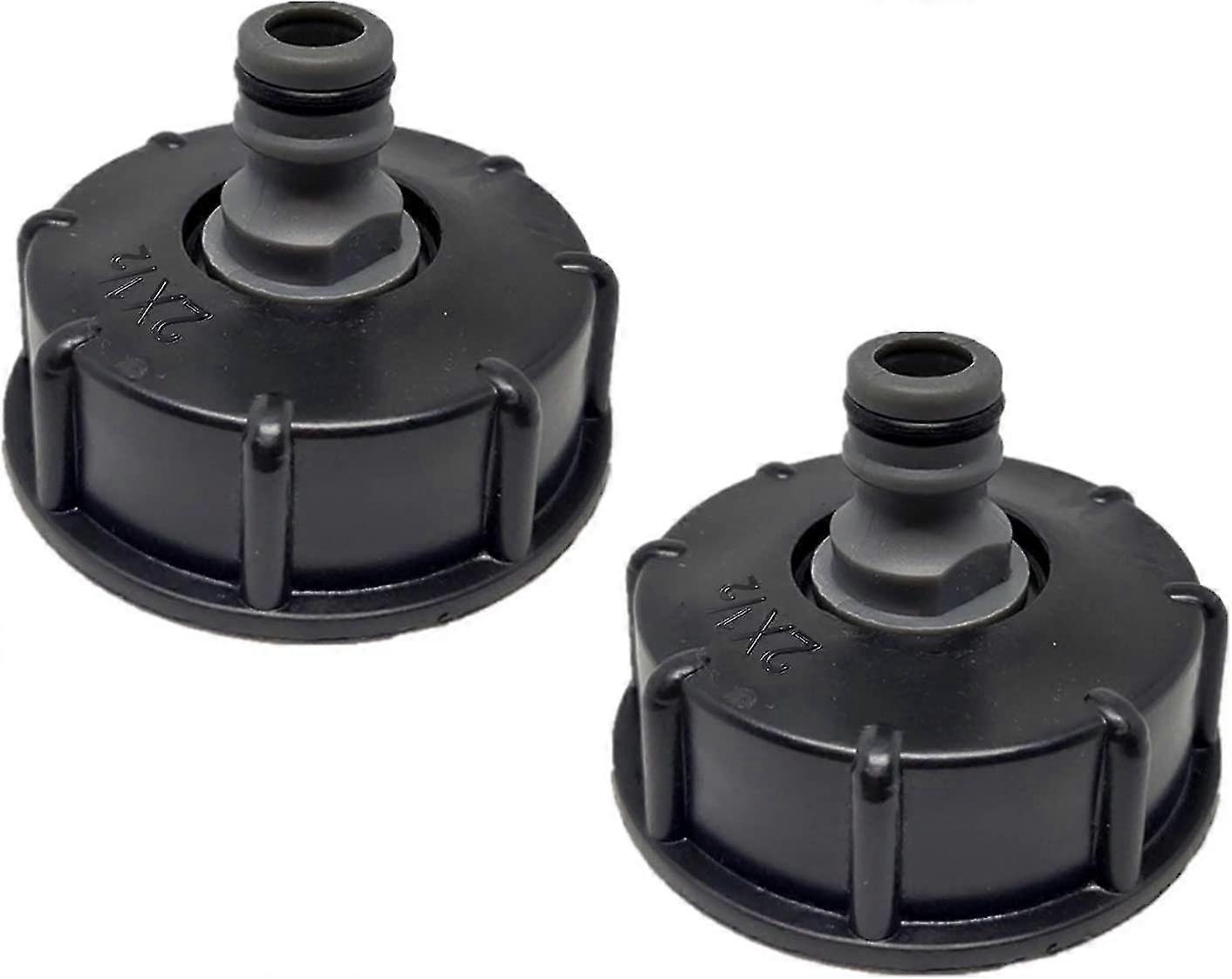 Syixute 2 Pcs Ibc Tank Adapter,ibc Tank Valve For S60x6 To 4 Water Storage Tank Tap,1/2" Course Threaded Storage Tank Cover Tap Water Butt Storage Tan