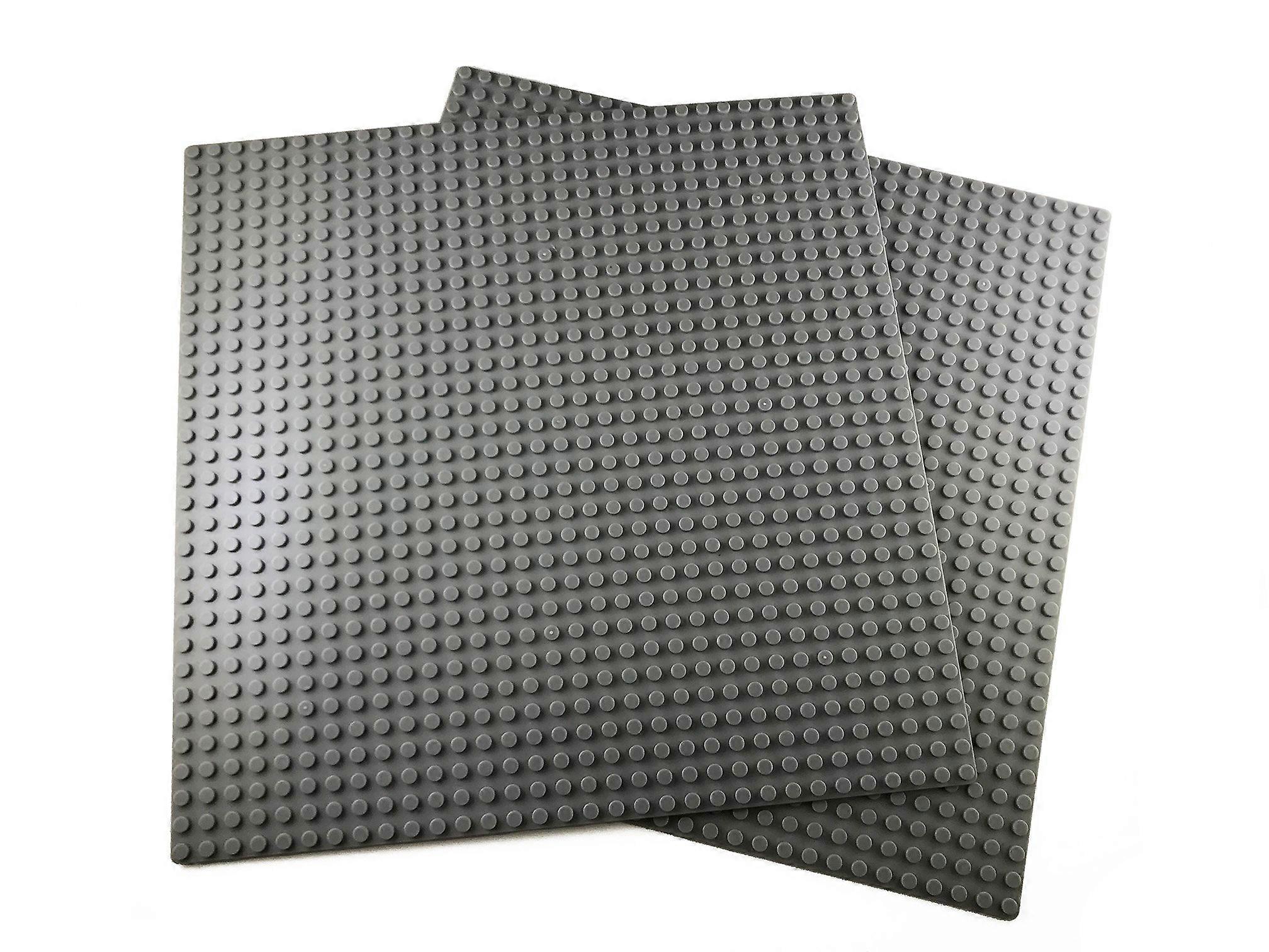 Classic Building Block Base Plates Compatible with All Major Brands 25.5 cm*25.5 cm Gray Baseplates (2x Gray)