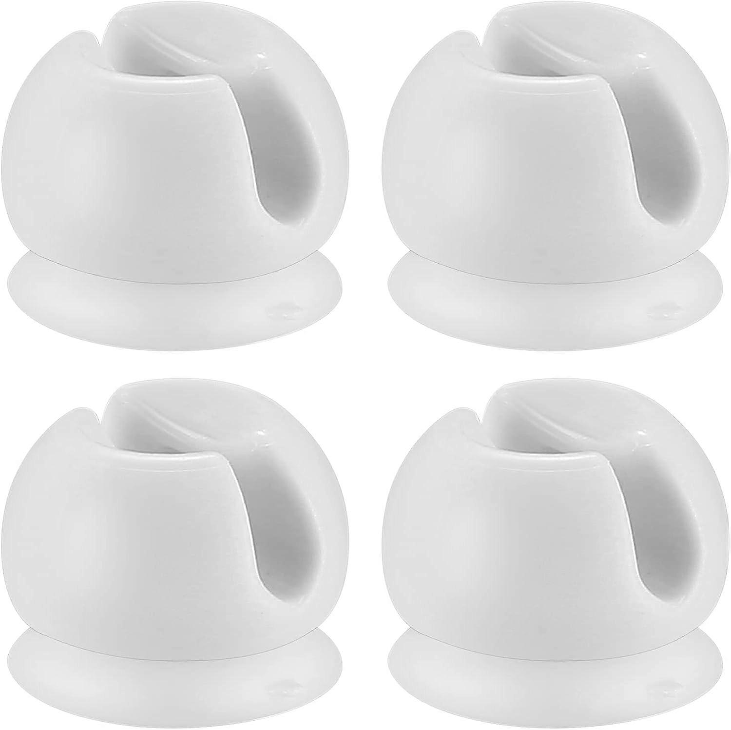 4 Pcs Toothbrush Holder with Suction Cup, Toothbrush Holder Wall-Mounted, Multi-Function Toothbrush Storage Holder Hooks White