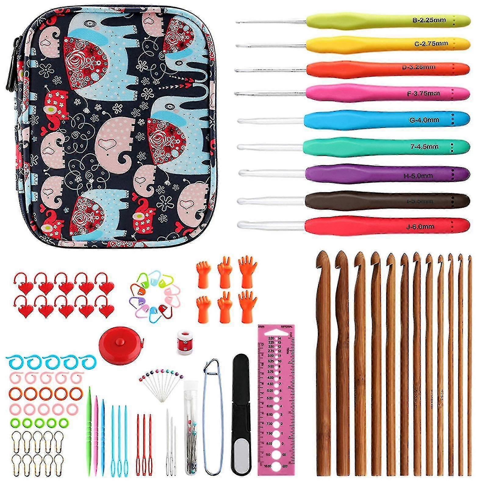 110ks háčkované háčky kit s háčkované háčky na pouzdro ergonomické háčky háčky