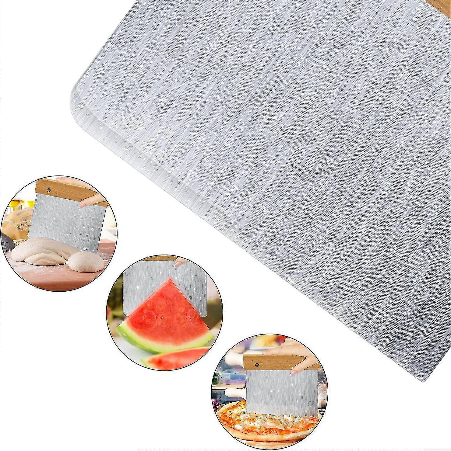 Dough Scraper, Stainless Steel Dough Divider Chopper Bread Scraper Cake Pastry Pizza Cutter Stainless Steel Dough Cutter