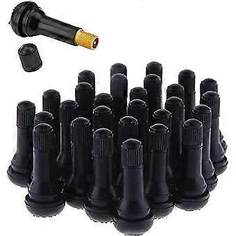 40pcs Car Tire Without Internal Birth Valve Cap, Tire Valve, Rubber Tire Valve Stem Set, Black
