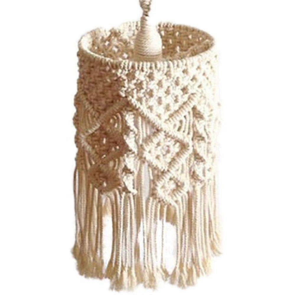 Hand Knitted Lamp Shade,pendant Lamp Shade,boho Macrame Lamp Shade