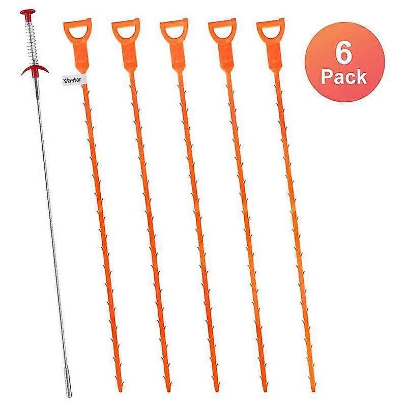 6 Pack Sewer Dredging Tools,hair Drain Clog Remover Drain Relief Auger Cleaning Tool