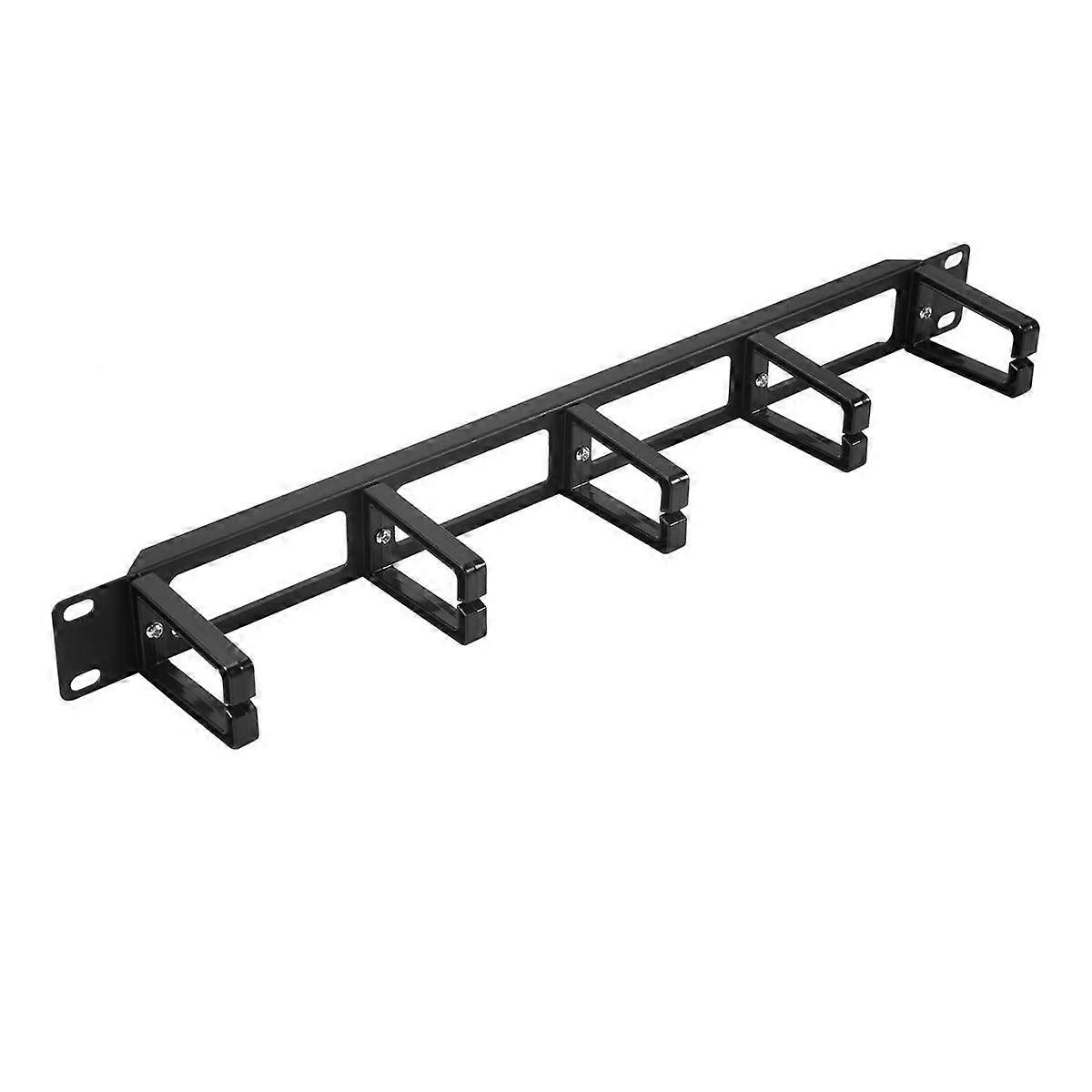 19 Inch 1U Rack Cabinets Cable Management Network Organizer Hollow Metal Base Five Ring Detachable