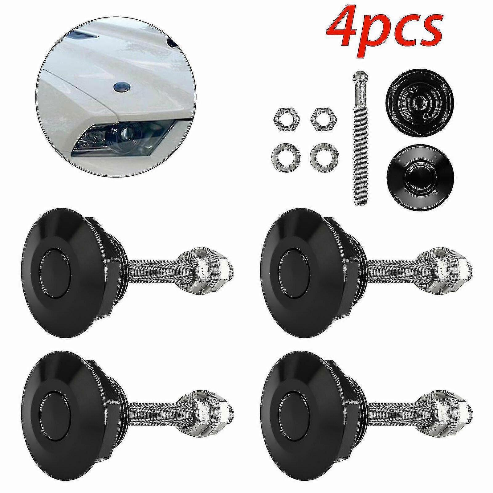 Push Button Quick Release Hood Bonnet Pins Lock Clip Car Bumper Latch Kit