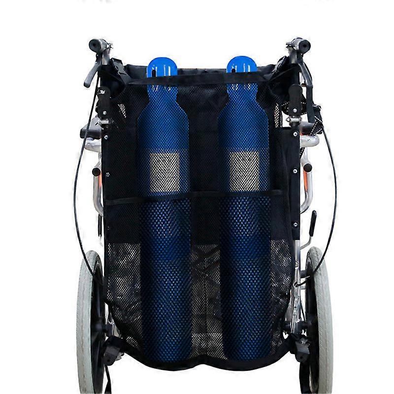 MIMIGO Dual Oxygen Cylinder Bags for Wheelchairs Black 66x47cm