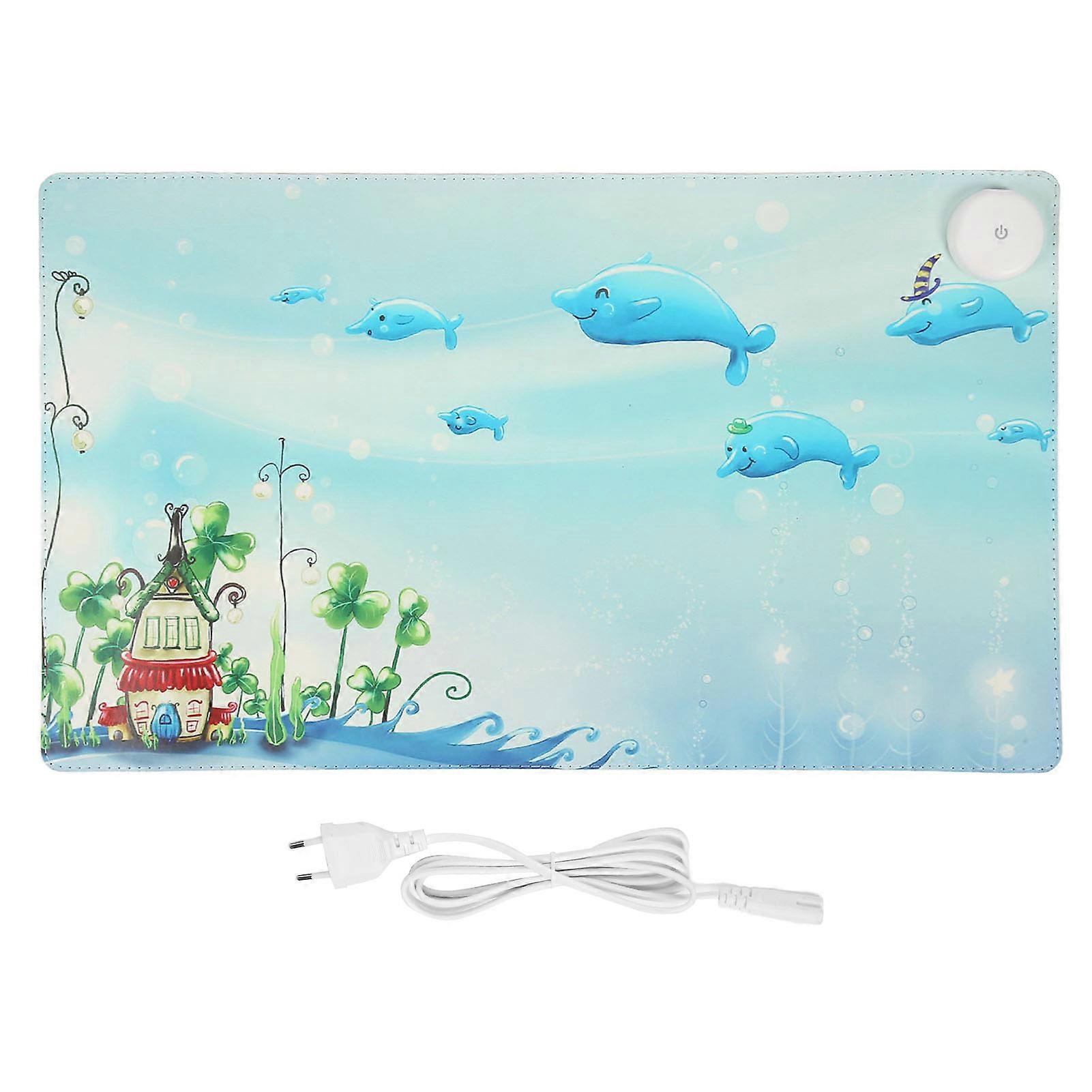 24x14In Heated Mouse Pad 3 Temperature Control Warm Desk Pad Large Heating Mouse Pad for Home School Office 100?240V EU Plug