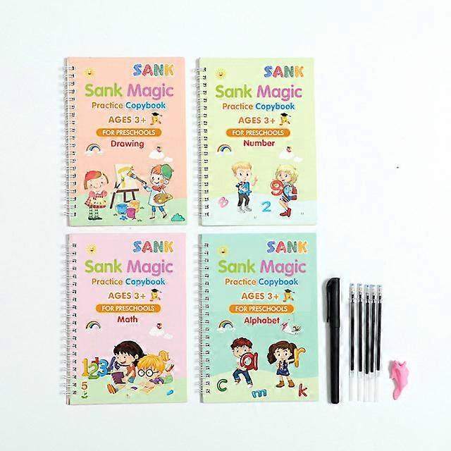 1set Magic Practice Copybook Français Traçage Grooves Design Writing Drawing Book