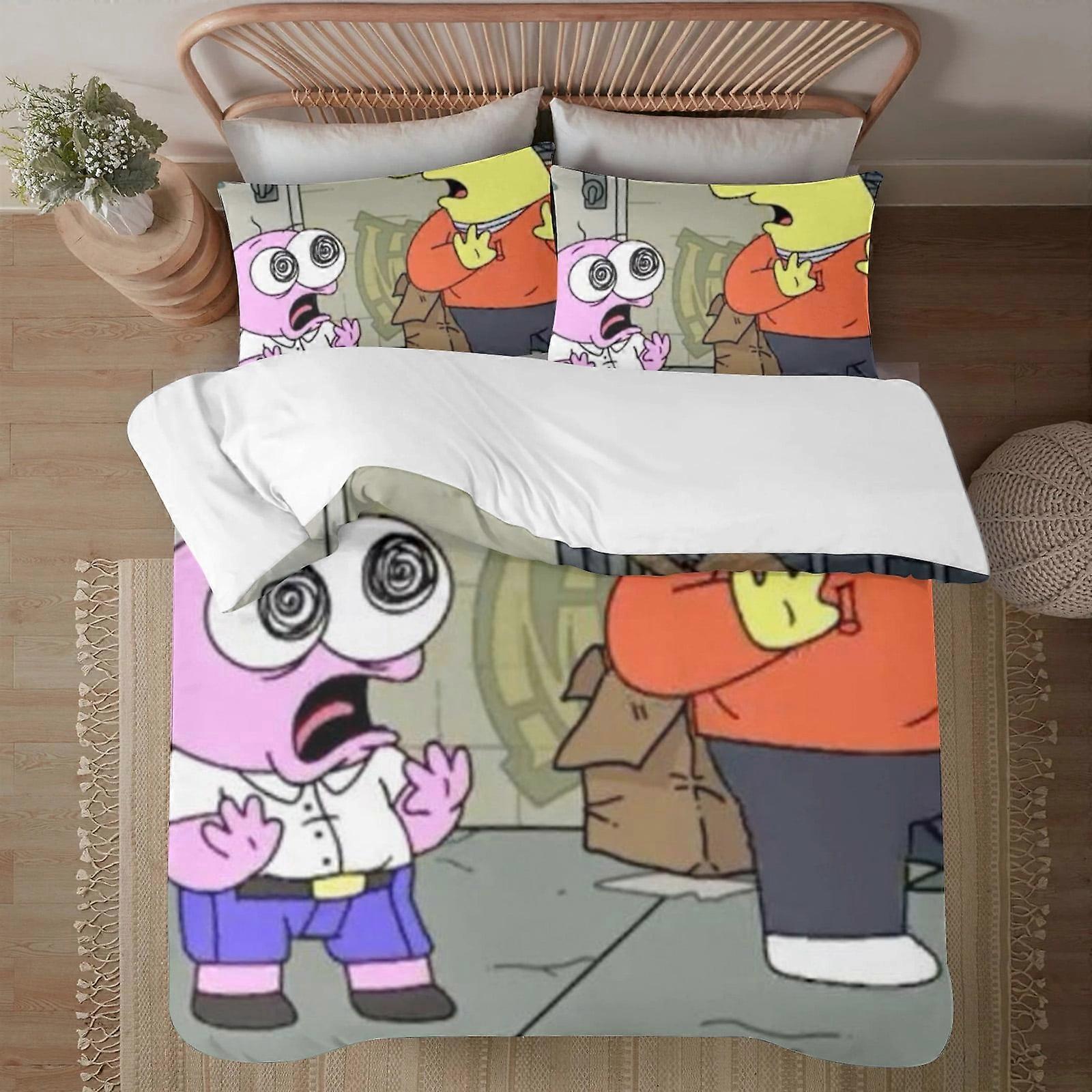 Set di biancheria da letto BM229 Smiling Friends Soft Set di biancheria da letto copripiumino stampato in 3D con copripiumino Set da 3 pezzi Include 2 federe e 1 macchina per la copertura 