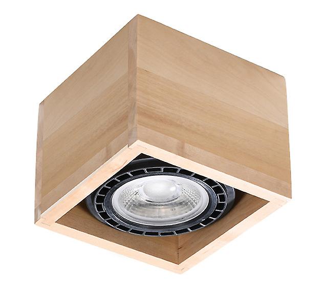 Quatro Surface Mounted Downlights Square Flush Light Natural Wood GU10