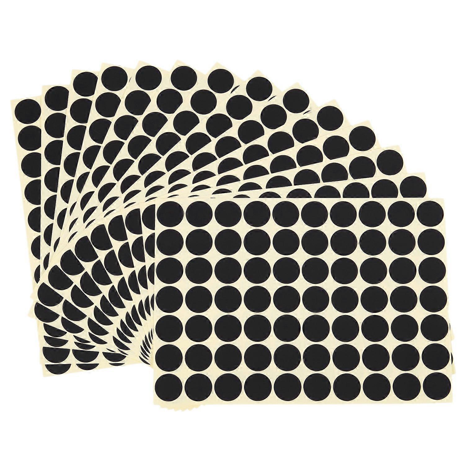 19mm Circles Round Code Stickers Adhesive Sticky Labels Black