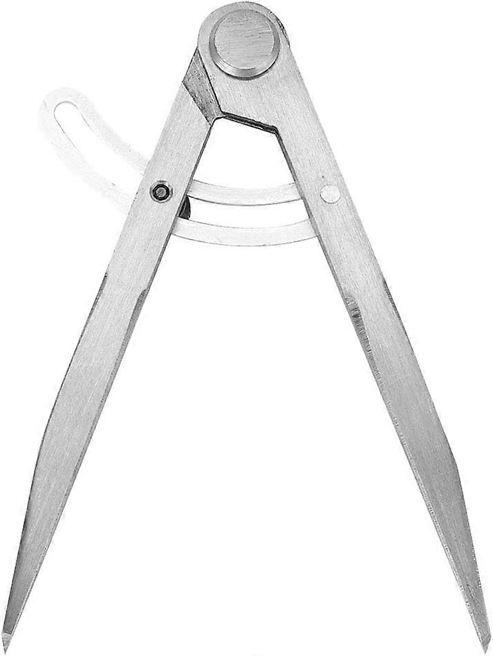 Professional Compass Tool Adjustable Lockable Steel Divider Leather Compass for Precision Compass Scriber Geometric Plotting (Silver) (1pcs)