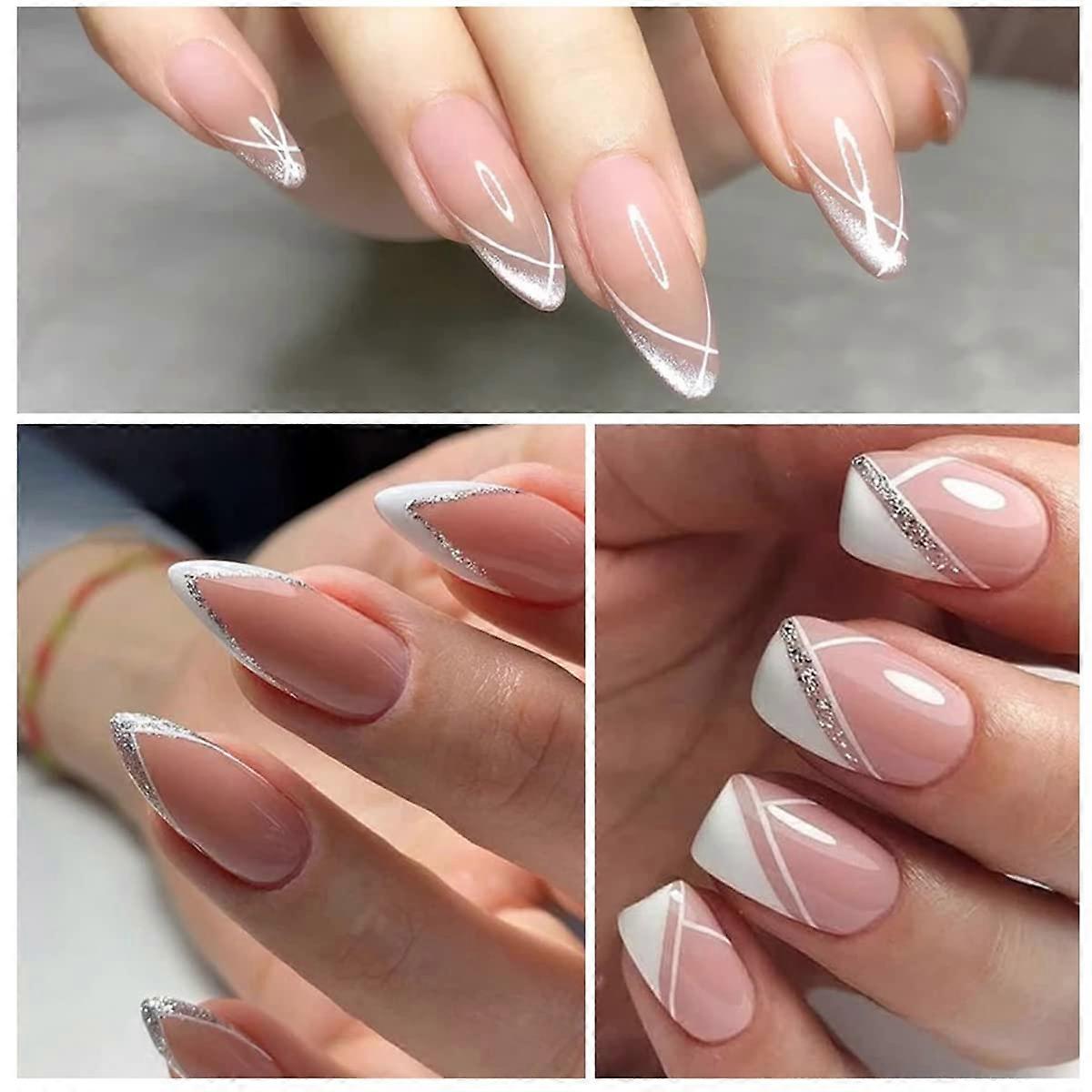 12 Blätter Sterne-Nagelsticker – 3D Selbstklebend In Silber, Gold, Schwarz & Weiß Für Kreative Nail-Designs