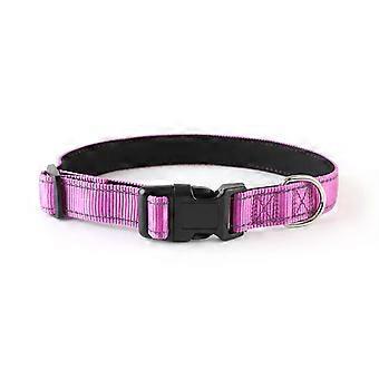 Collare per cani in nylon riflettente, collare per cani classico regolabile per cuccioli/extra piccolo/piccolo/medio/grande.viola