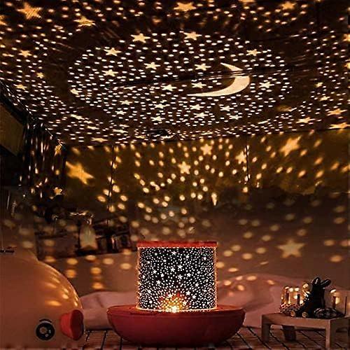 Remote Control and Timer Design Seabed Starry Sky Rotating LED Star Projector for Bedroom, Night Light for Kids, Night Color Moon Lamp for Children Ba