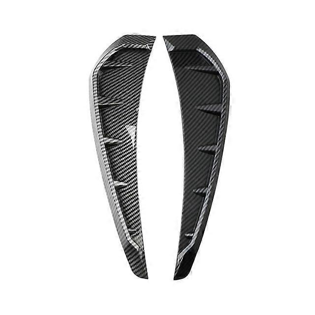 2Pcs ABS Plastic Carbon Fiber Car Shark Grille Car Leaf Plate Simulation Outlet Vent Decor Side Air Flow Sticker For Honda Civic