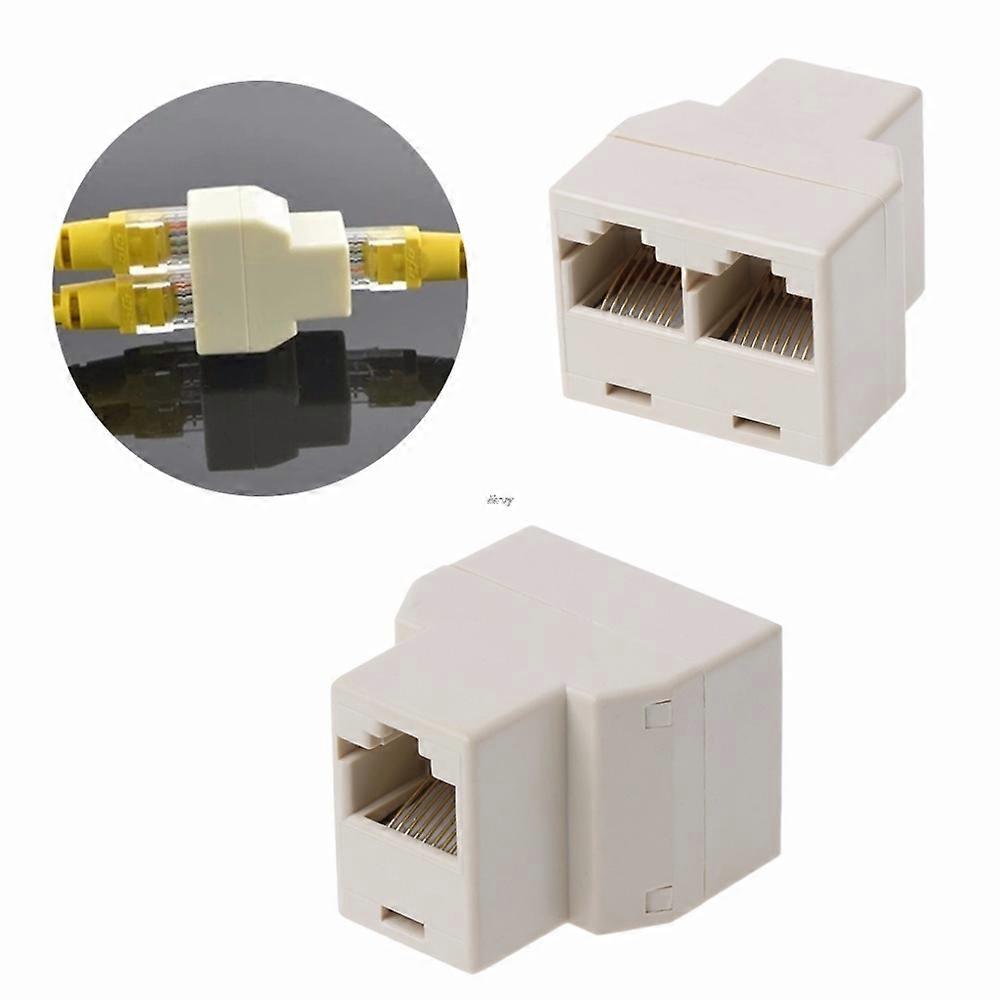 OOTDTY RJ45 CAT5 CAT5E Network Ethernet 1to2 Connector Adapter Deng