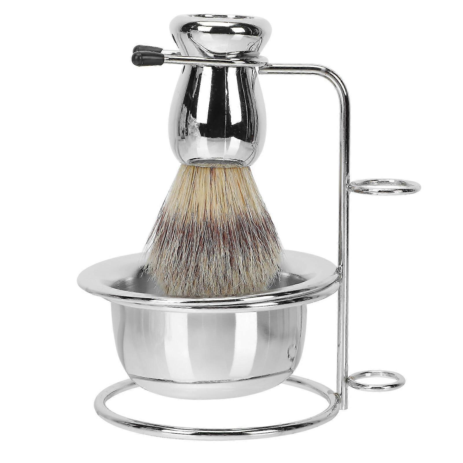 1 Set Mäns Skäggborste Set Rakborste Bubble Bowl Metallstativ för män