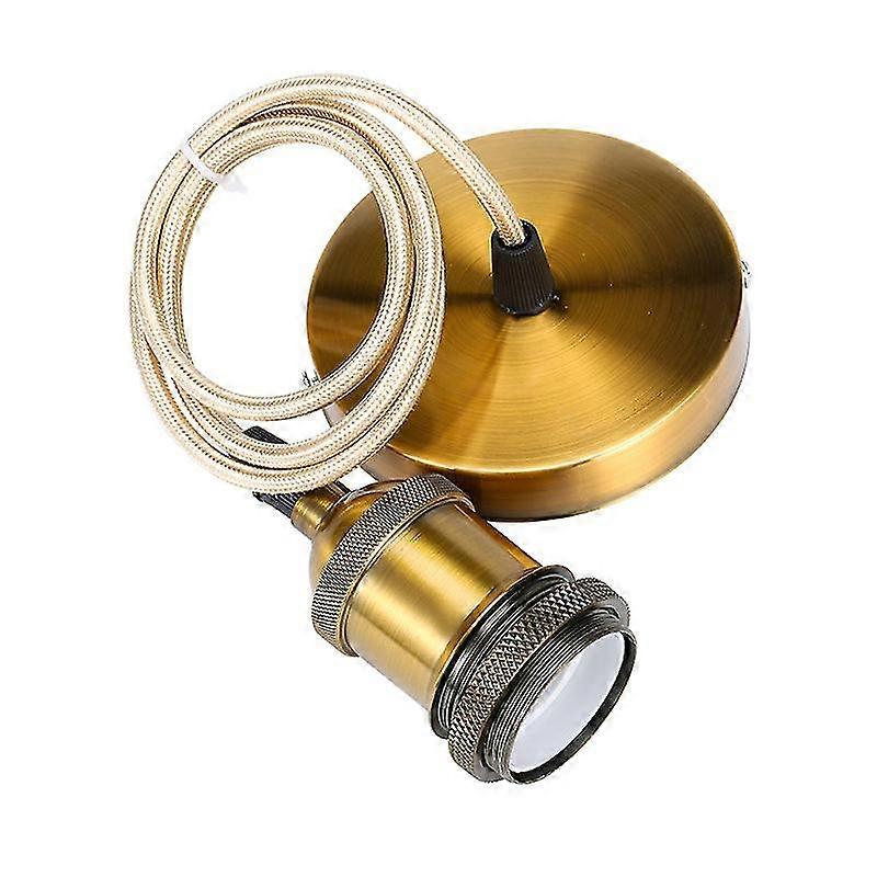 Pendant Light Metal Hanging Lamp E27 Lamp Sockets with Cable, Lamp Socket Adjustable 90cm Bronze Braided Ceiling Hanging Socket, for Ceiling Lighting