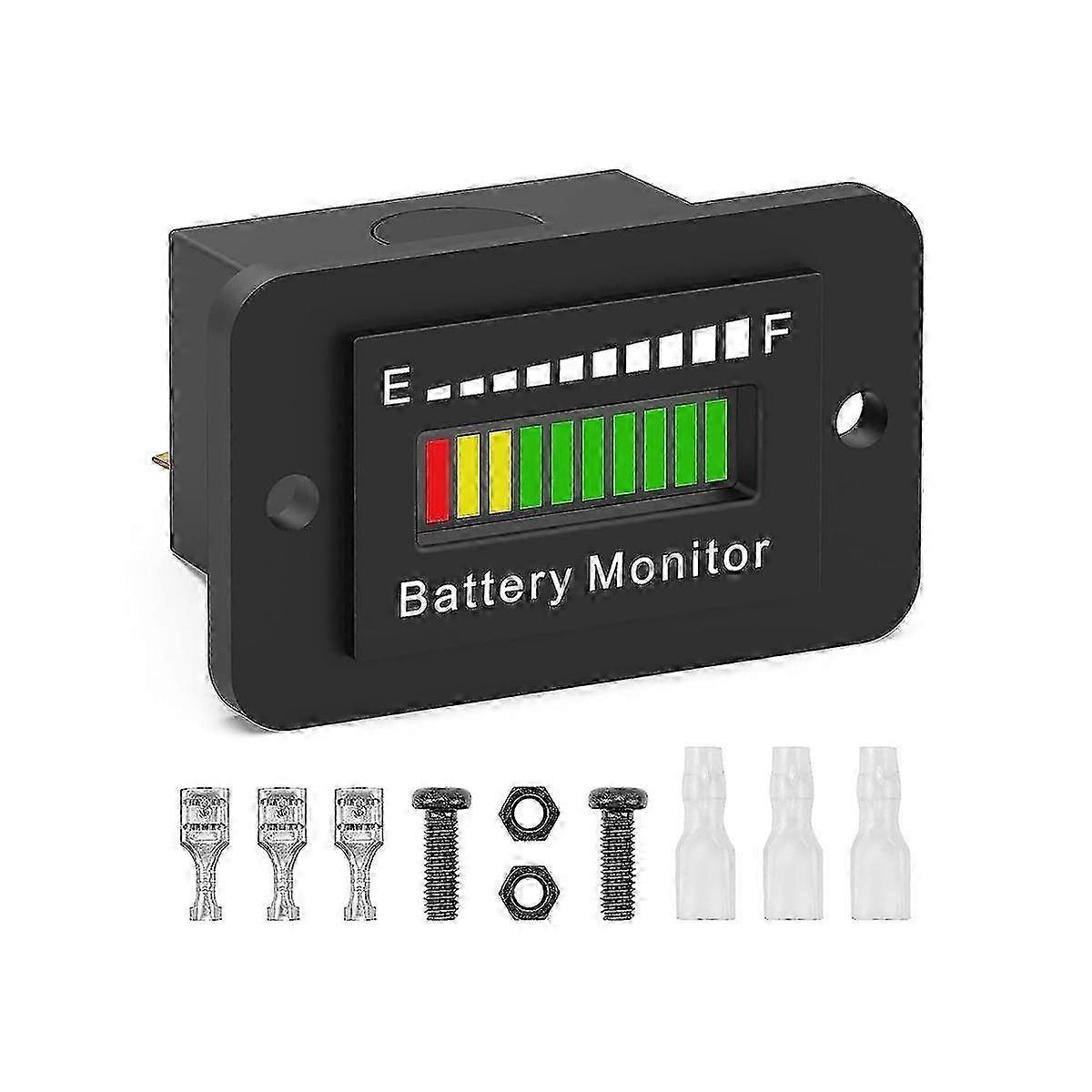 12V 24V 36V 48V 60V 72V LED Battery Monitor Gauge Battery Fuel Gauge Indicator Lithium Ion Battery