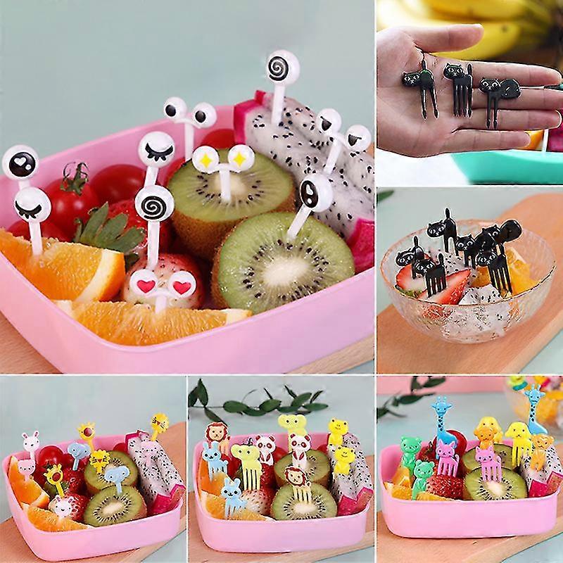 Mini Kids Animal Farm Fruit Fork Cartoon Snack Cake Postre Comida Fruit Toothpick