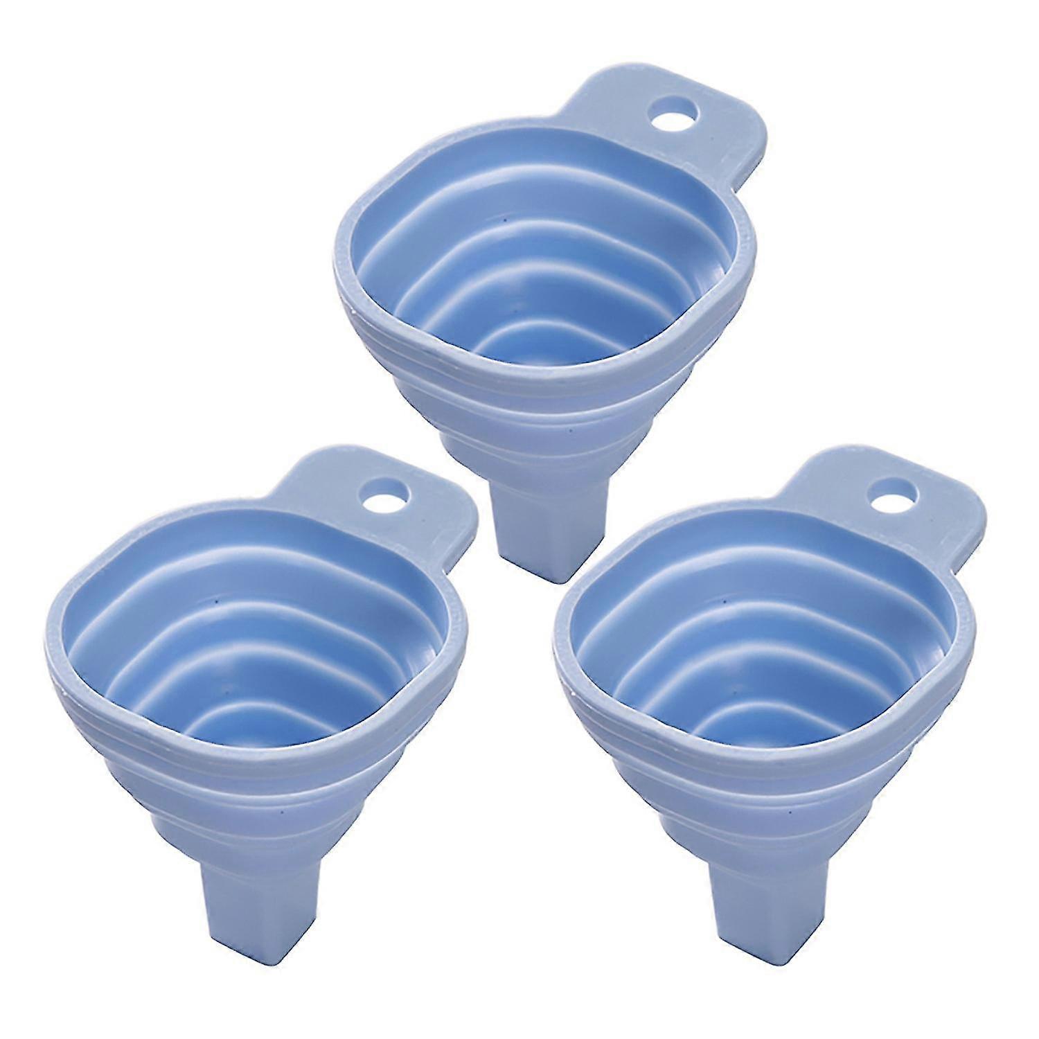 3Pcs Foldable Funnel Flexible Durable Funnel Easy-to-use Liquid Dispensing Oil Funnel