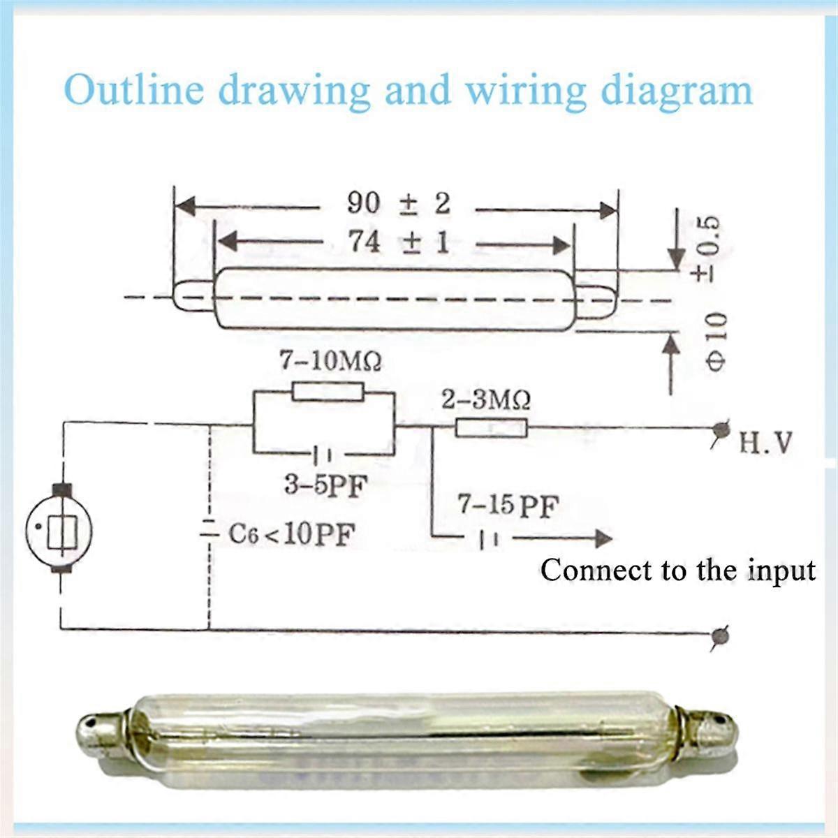 1PCS J321 Geigerbuis Teller Harde Beta Detectoren Geiger Teller Kit De Buis voor Nucleaire Straling