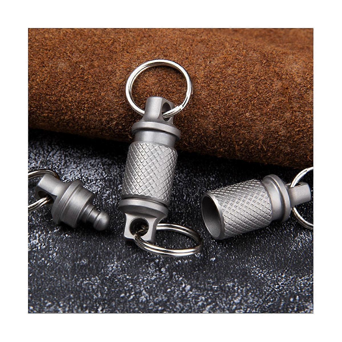 Titanium Quick Release Swivel Keychain, Pull Apart Detachable Keychain Heavy Duty Car Key Holder 2P