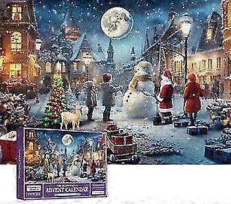 Puzzle Advent Calendar 2023, 1008 Piece Puzzle 24 Days Until Christmas Countdown Advent Calendar Christmas Flower Moon Night