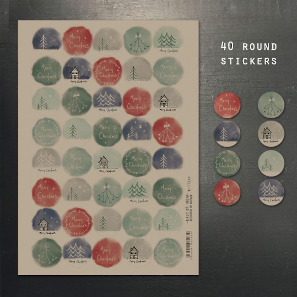 Christmas Festive Stickers | Hand Drawn Craft Tags Gift Wrap Seals x40