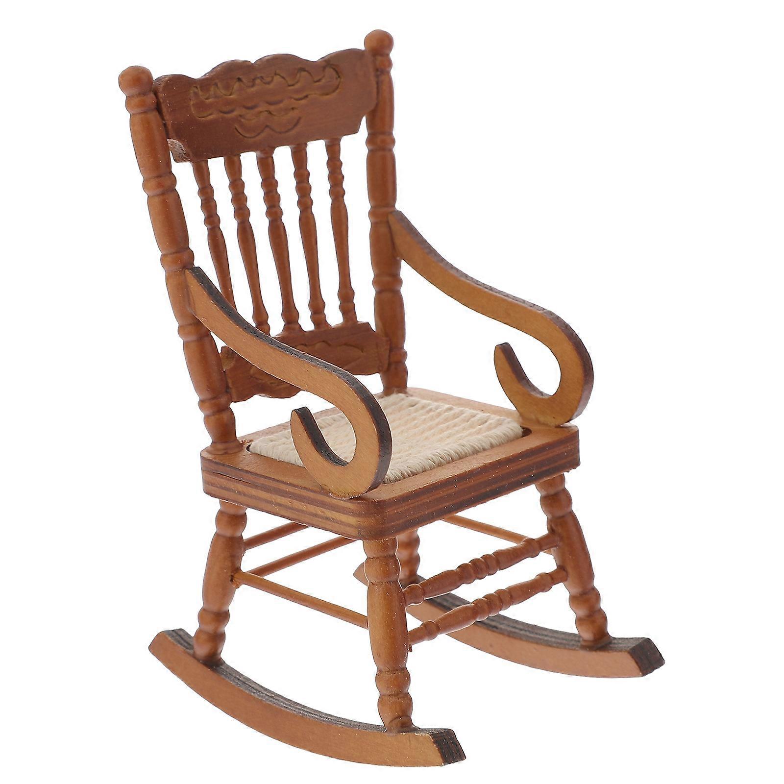 Woodsy Decor Fa hintaszékek Miniatűr szék Babaszék Miniatűr fa bútorok