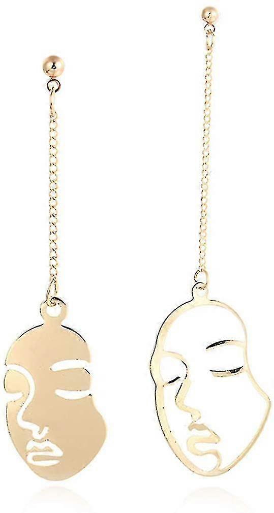 Funny Face Long Earrings Exaggerated Profile Face Line Stud Earrings