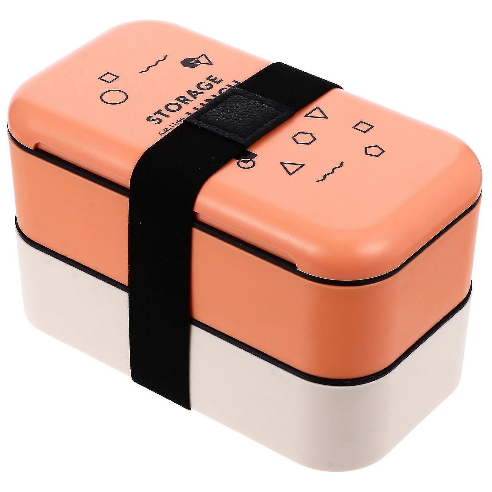 1pc Japanese Double Layer Lunch Box Bento Box Lunch Container For Student Worker