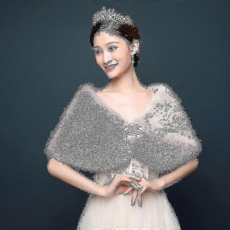 Femmes élégantes Vestes de mariage Blanc Noir Fausse fourrure