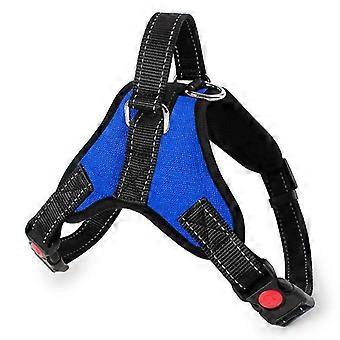 Pettorina per cani Pull Regolabile traspirante Comfort Guinzaglio libero (blu) incluso per cani di piccola taglia media grande Ideale per l'addestramento a piedi + corda di trazione