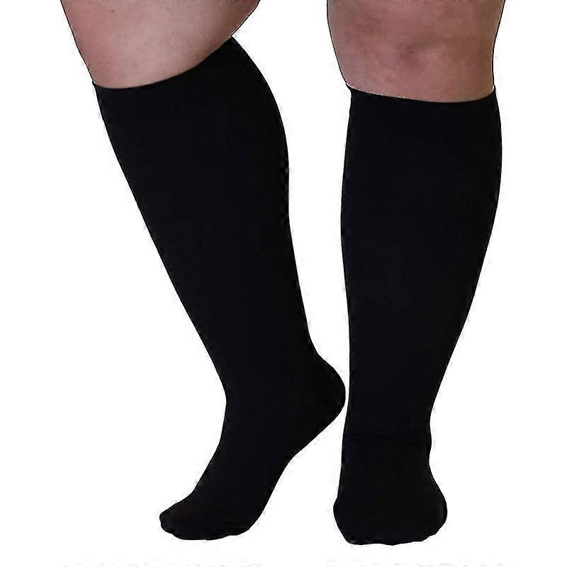 Plus Size Compression Socks 20-30 Mmhg Wide Calf Extra Large-3XL