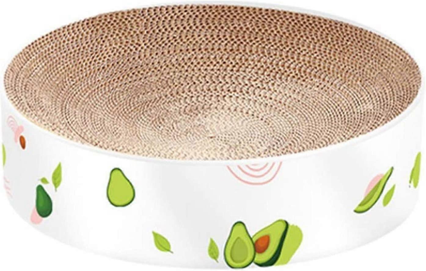 oval formet katt riper pads bølgepapp skrapelodd resirkulert katt stue